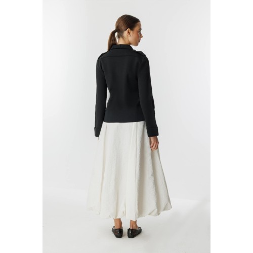 Çelik Örme Triko Hırka - Siyah