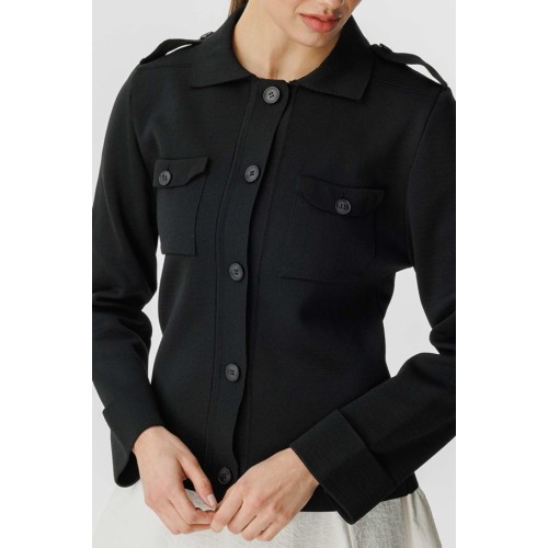 Çelik Örme Triko Hırka - Siyah