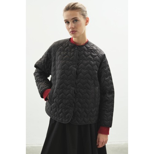 Kapitone Mont - Siyah