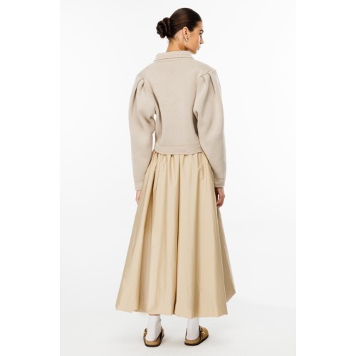 Bomber Triko Ceket - Bej