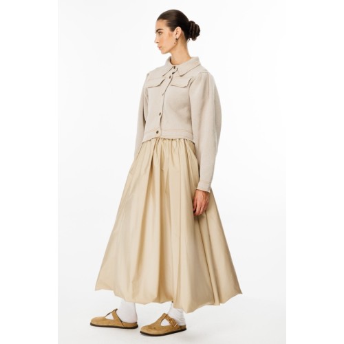 Bomber Triko Ceket - Bej