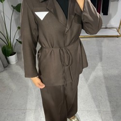 Ceket Pantolon Takım - Kahverengi