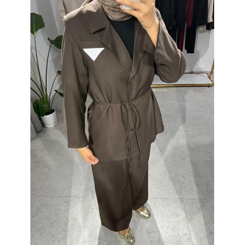 Ceket Pantolon Takım - Kahverengi