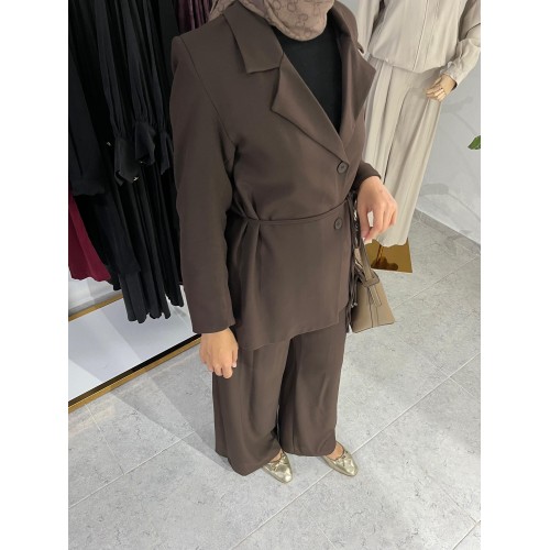 Ceket Pantolon Takım - Kahverengi