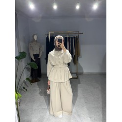 Oysho Kemer Detaylı Takım - Bej