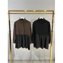 Pilise Detaylı Sweatshirt - Siyah