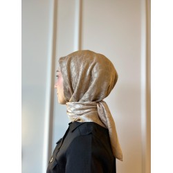  Zincir Desen Ayrobin Eşarp - Bal Köpüğü