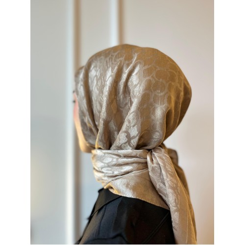  Zincir Desen Ayrobin Eşarp - Bal Köpüğü