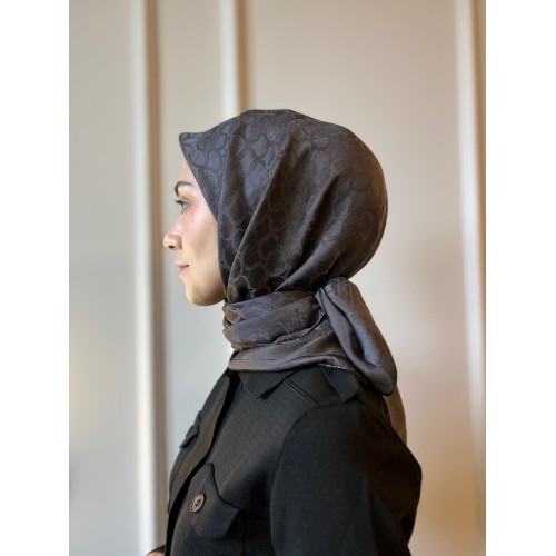 Zincir Desen Ayrobin Eşarp - Antrasit