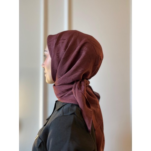 Dalga Desen Ayrobin Eşarp - Bordo