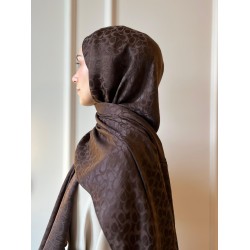 C Desen Ayrobin Şal - Kahverengi