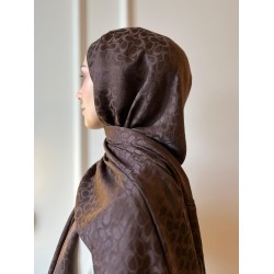 C Desen Ayrobin Şal - Kahverengi