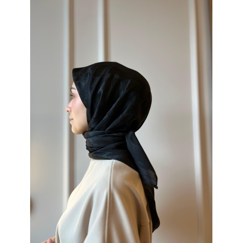 Dalga Desen Ayrobin Eşarp - Siyah