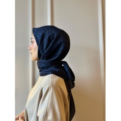 Zincir Desen Ayrobin Eşarp - Lacivert Zincir Desen Ayrobin Eşarp - Lacivert